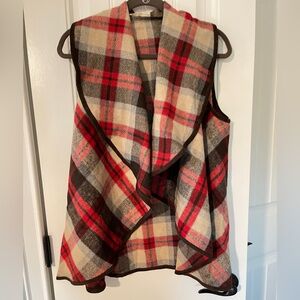 Plaid draped sweater vest